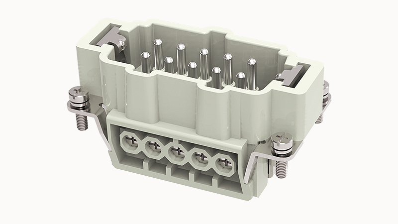 Conector Industrial Rectangular Macho 10+PE