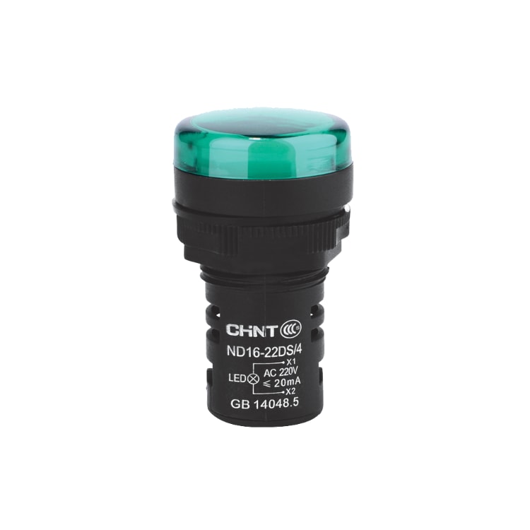 Luz Piloto LED Verde 22mm 220VAC/DC ND16-22DS/4 - Chint - 2502025CH