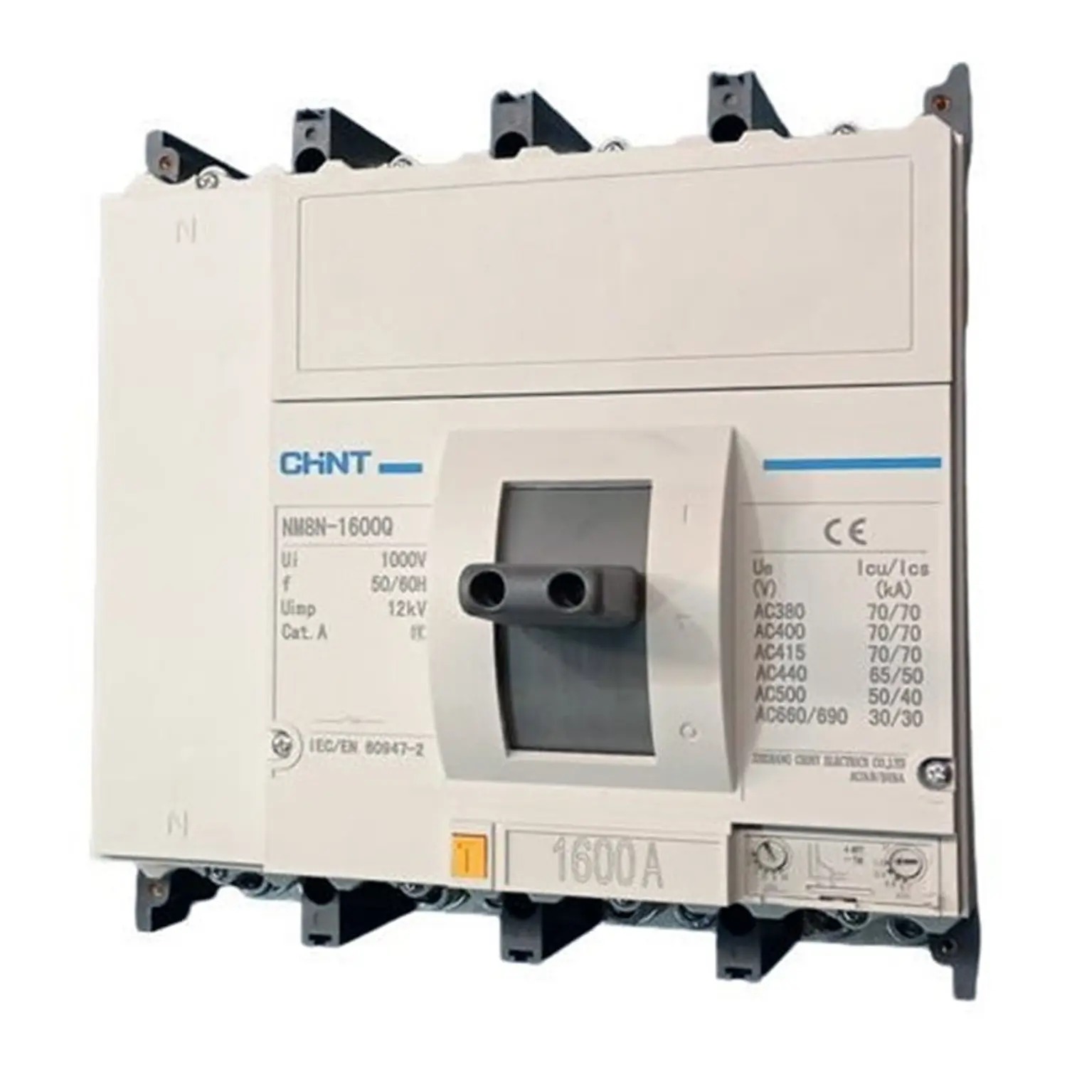 Interruptor 4P NM8N-1600Q 1600A, 415V 70kA TM0.7-1In - Chint - 07024071600CH
