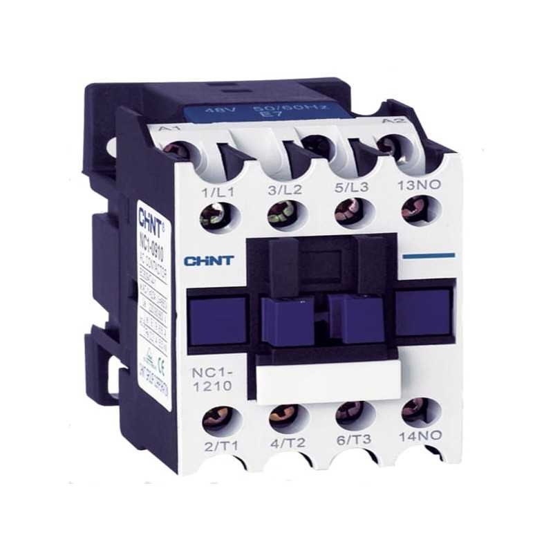 Contactor NC1, 12A, 4P; 5.5KW (AC3/380V) control 220 Vac - Chint - 03010129000CH
