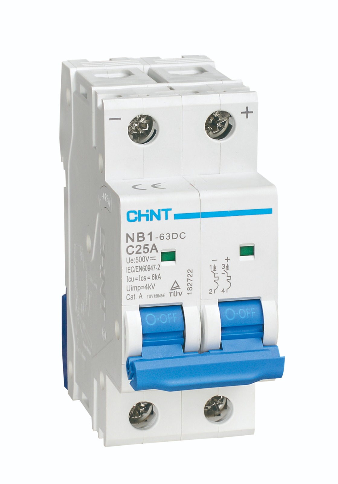 Interruptor DC 2Px06A 500VDC, Curva C - CHINT - 07032206CH