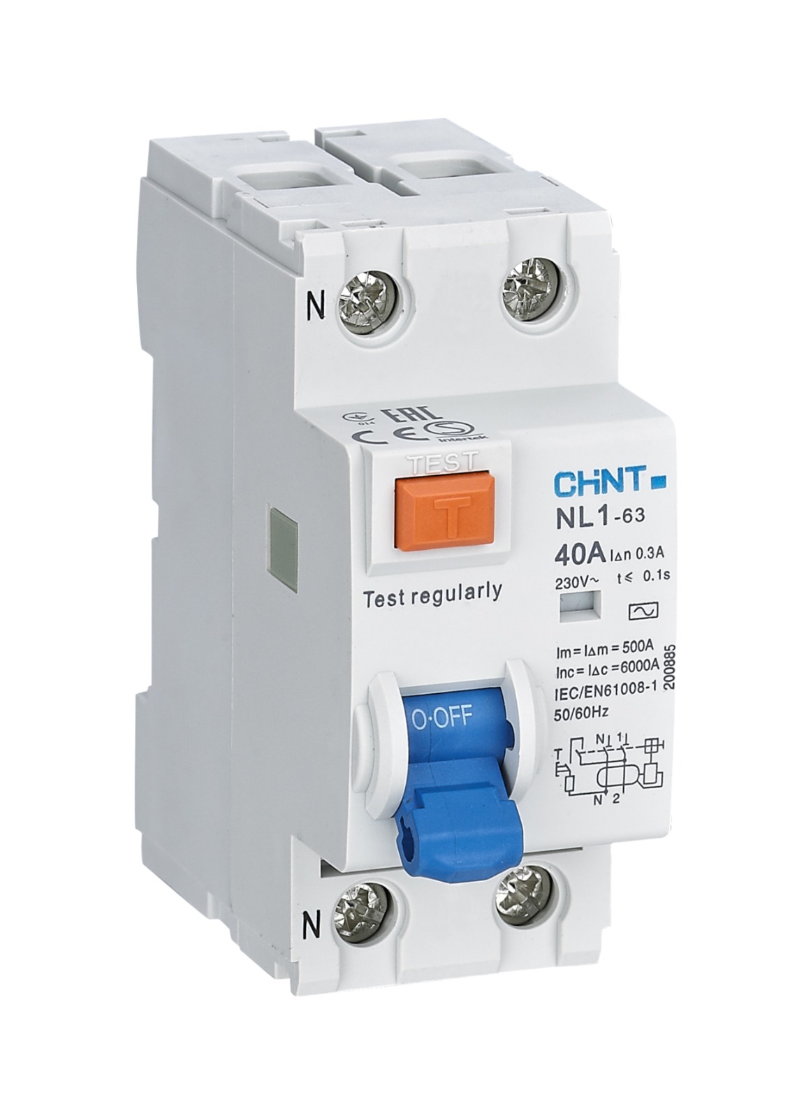 Interruptor diferencial 2Px25A 300mA , NL1-Tipo AC - CHINT - 070222530CH